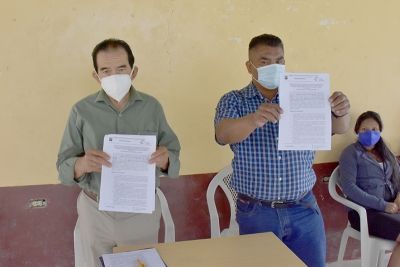 Autoridades suscribieron convenio  para apertura vial en Palanda