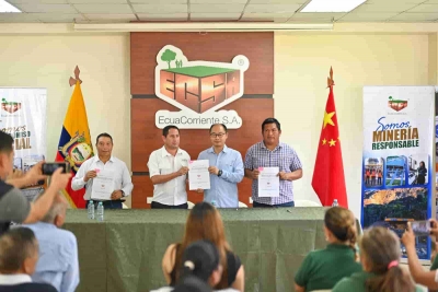 ECSA y el GAD Parroquial de Tundayme suscriben convenio para la apertura y lastrado de la v&iacute;a hacia la comunidad Valle del Quimi