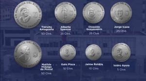 Monedas con nuevos rostros ya circulan en Ecuador