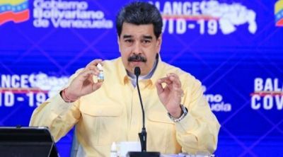 Maduro presenta &lsquo;gotas m&aacute;gicas&rsquo; para neutralizar el covid-19